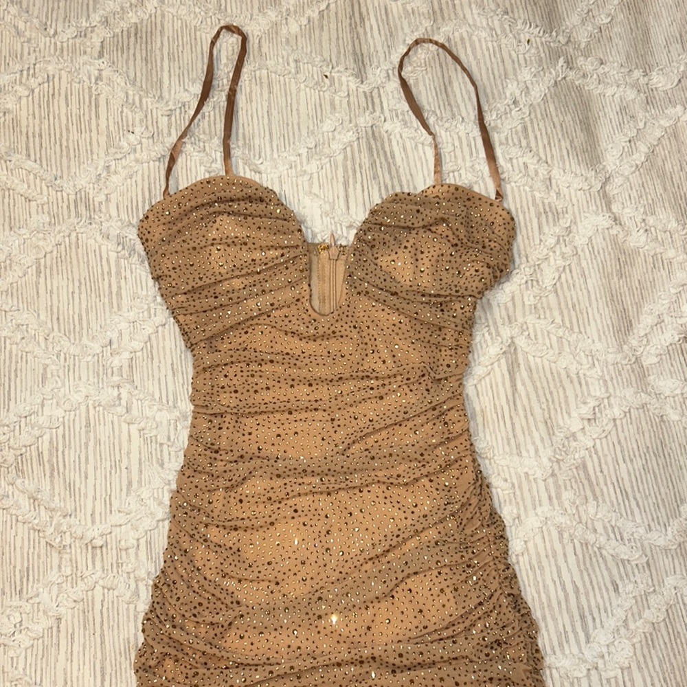 Nude Rhinestone Oh Polly Dress